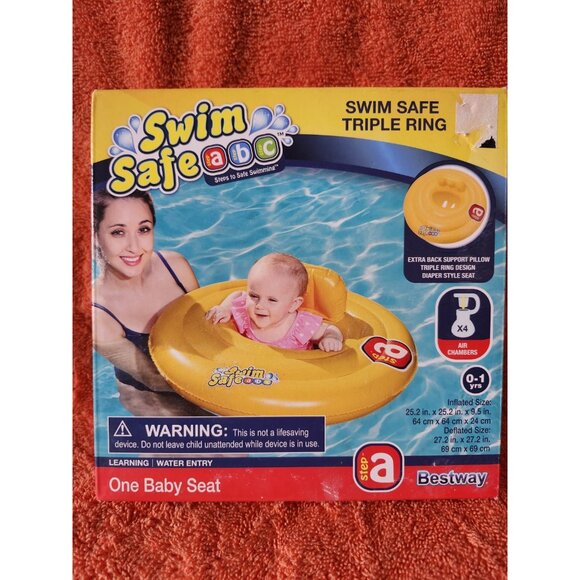 Other - Swim Safe Abc Triple Ring Tube Baby Seat for Pool Swimming Back Support New